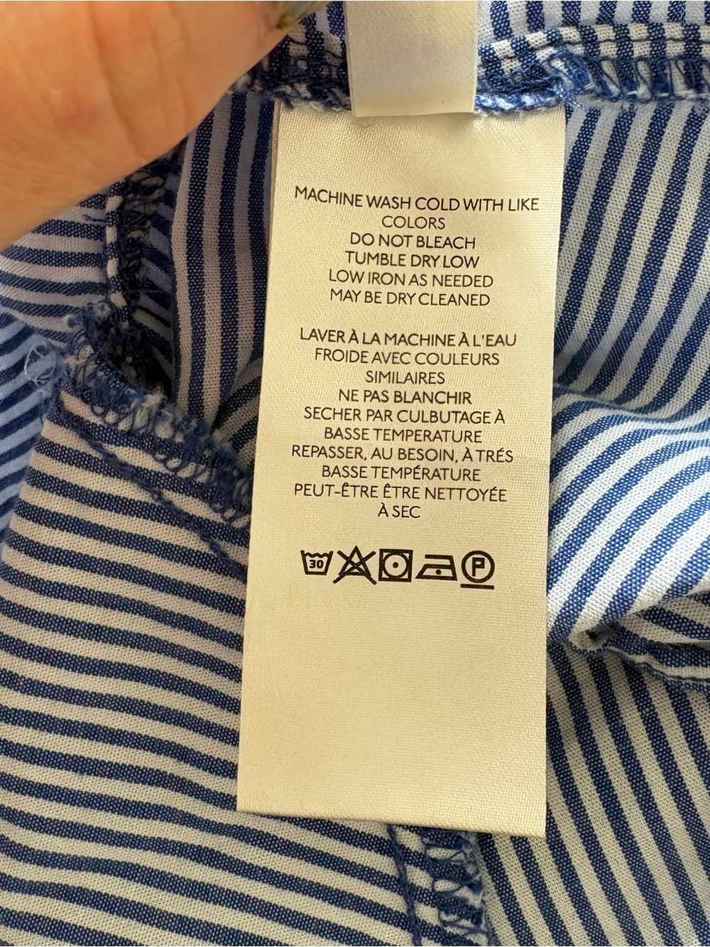 FREE PEOPLE All For You Blue Striped Cotton Button Down Mini Shirt Dress Size S - Picture 10 of 12